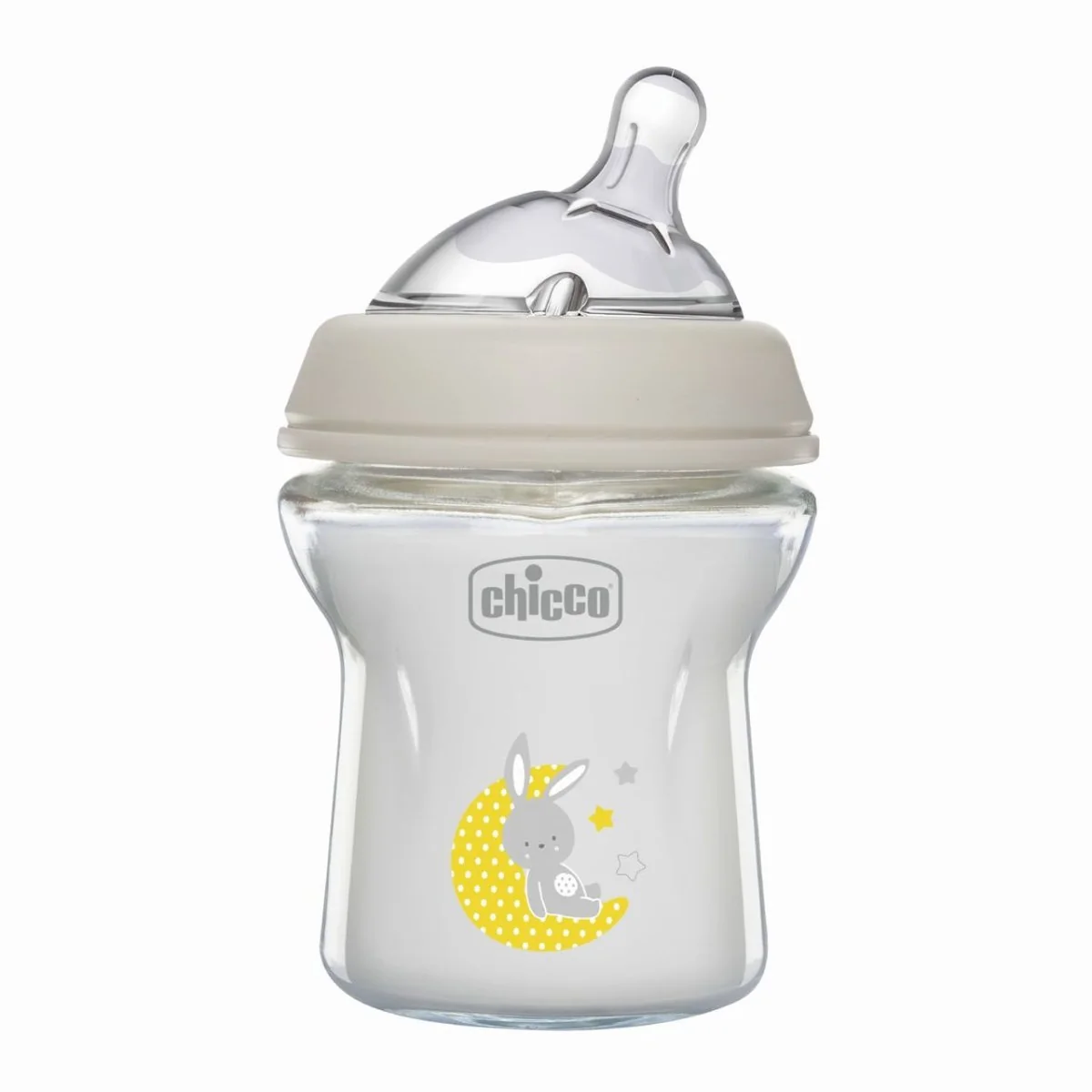 Chicco NaturalFeeling sklenená dojčenská fľaša 150 ml, pomalý prietok 0+