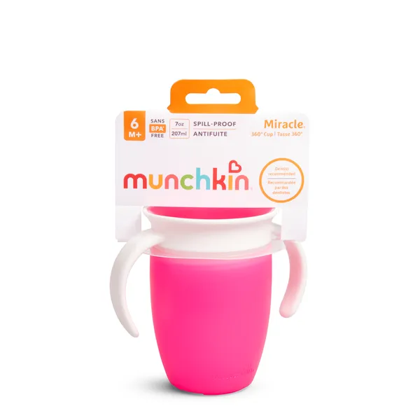Munchkin Miracle 360° trainer cup 207ml, 6m+ ružový