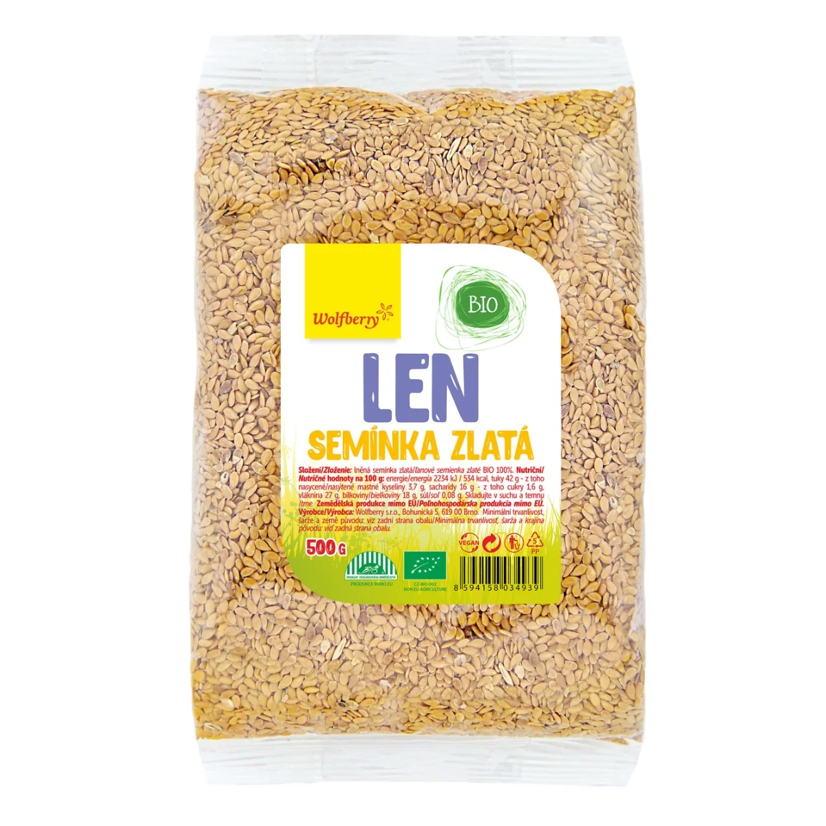 Wolfberry Ľanové semienko zlaté BIO 500 g