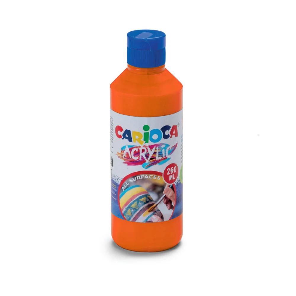 Akrylová farba prémiovej kvality Carioca 250 ml oranžová-CARIOCA