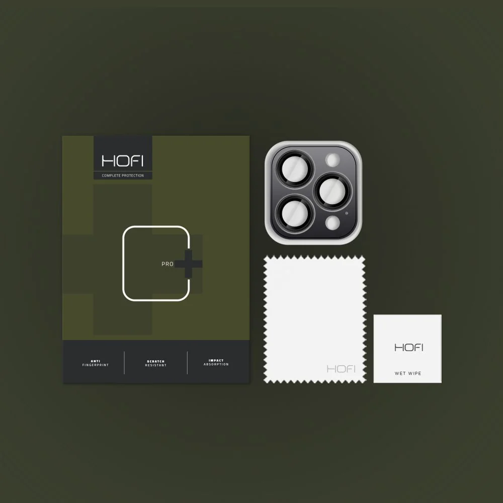 HOFI Camring ochranné sklo na kameru na iPhone 16 Pro / 16 Pro Max, čierne erne