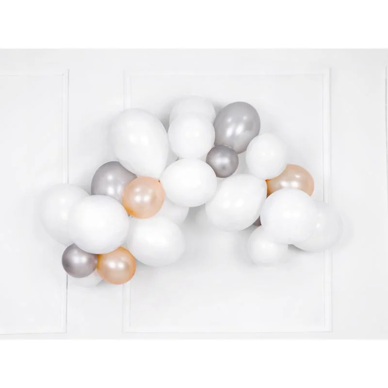 PartyDeco Balóny metalické strieborné 12cm 100ks