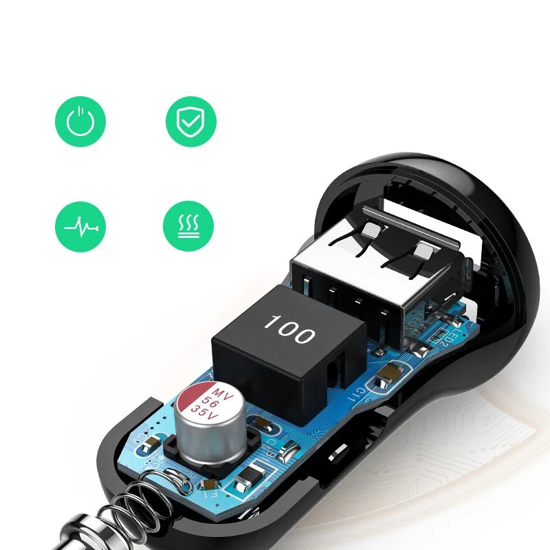 Ugreen autonabíjačka 2x USB 24W 4.8A, čierna