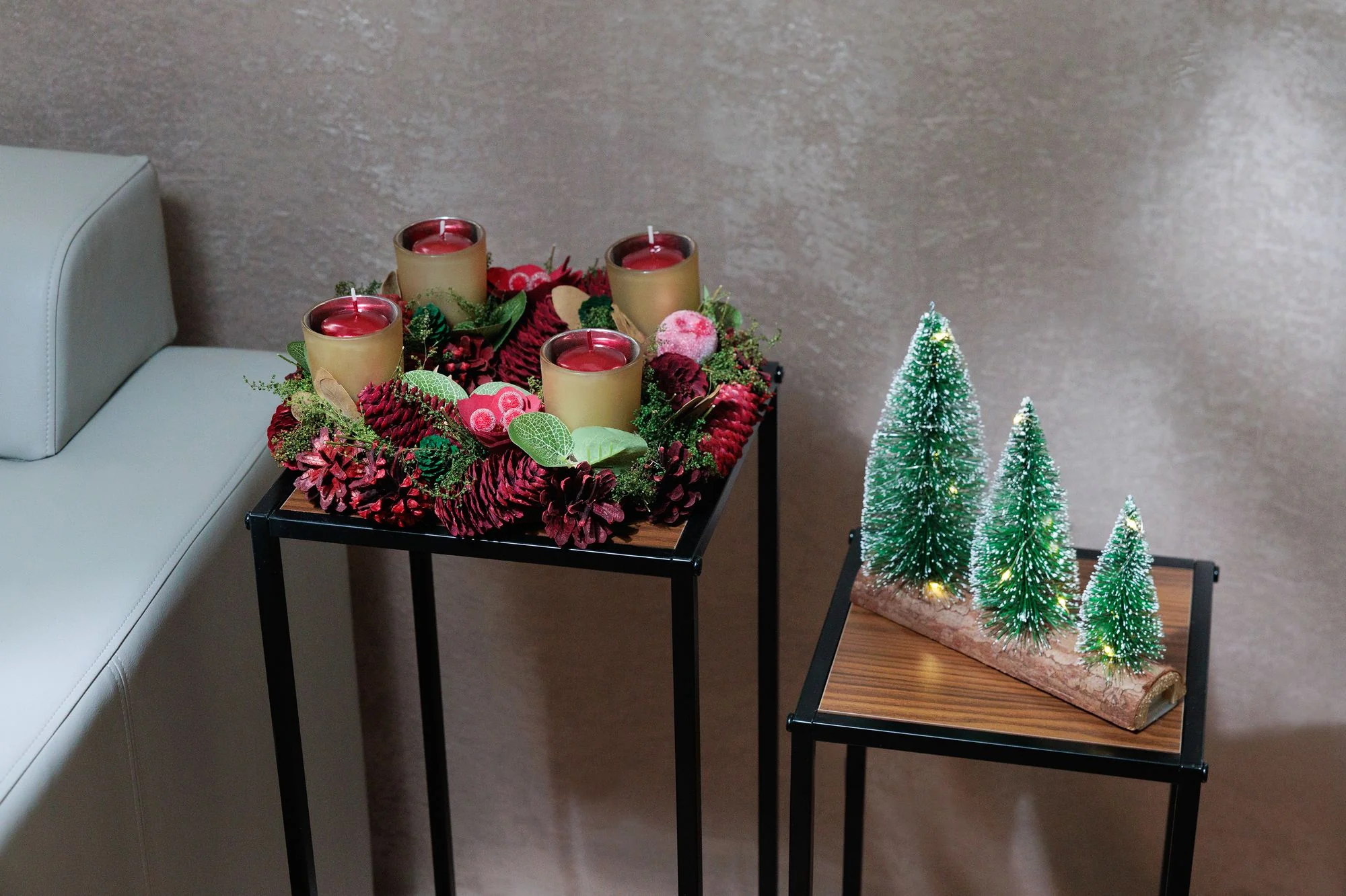 MagicHome adventný veniec, 1 ks Červený, 30 cm