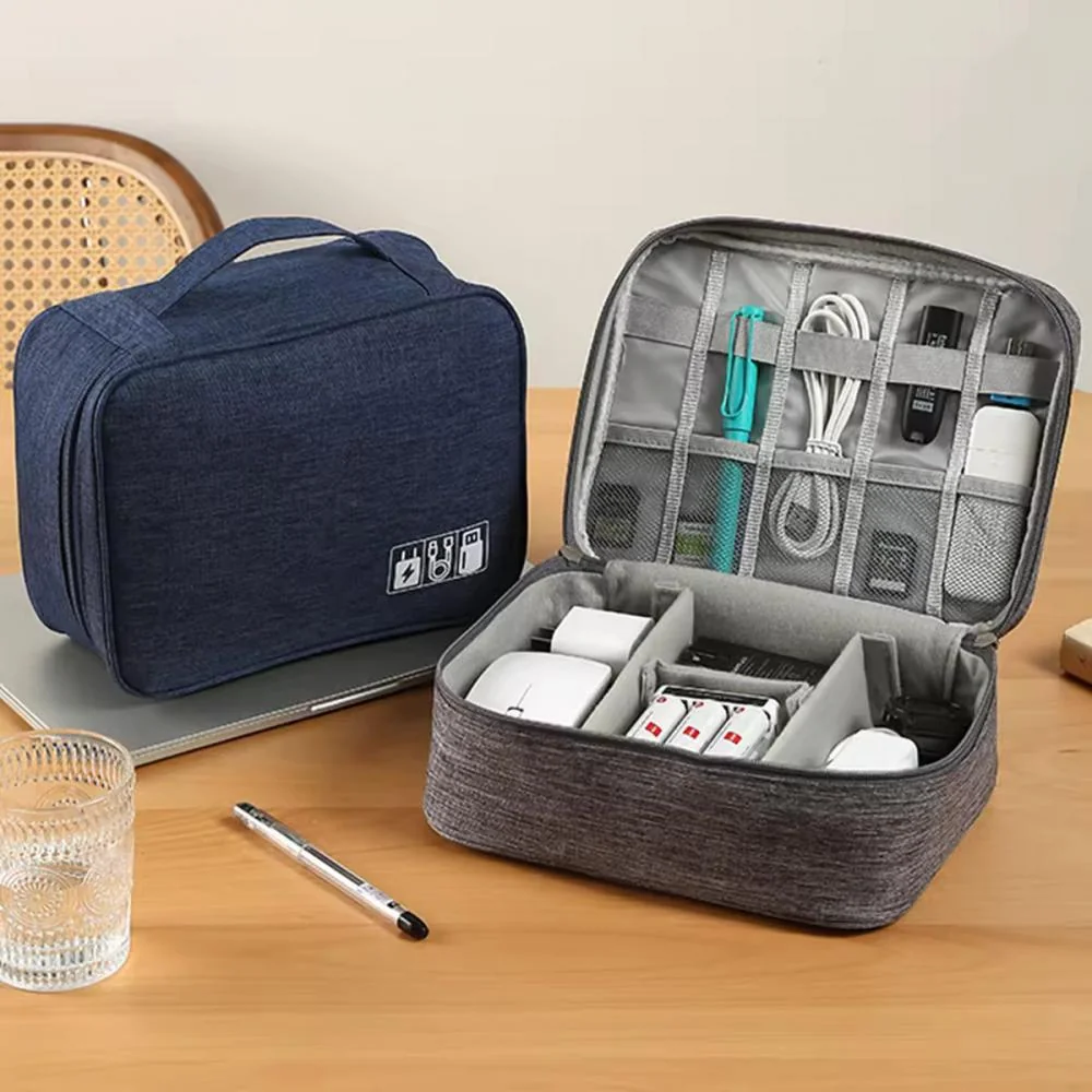 Organizér na Káble a Nabíjačky (1 Zips) Fialová, 25x10x20