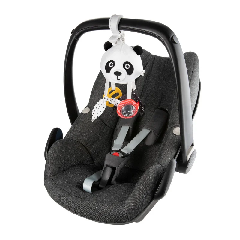 Canpol babies Senzorická závesná cestovná hračka PANDA s klipom BabiesBoo 1 ks