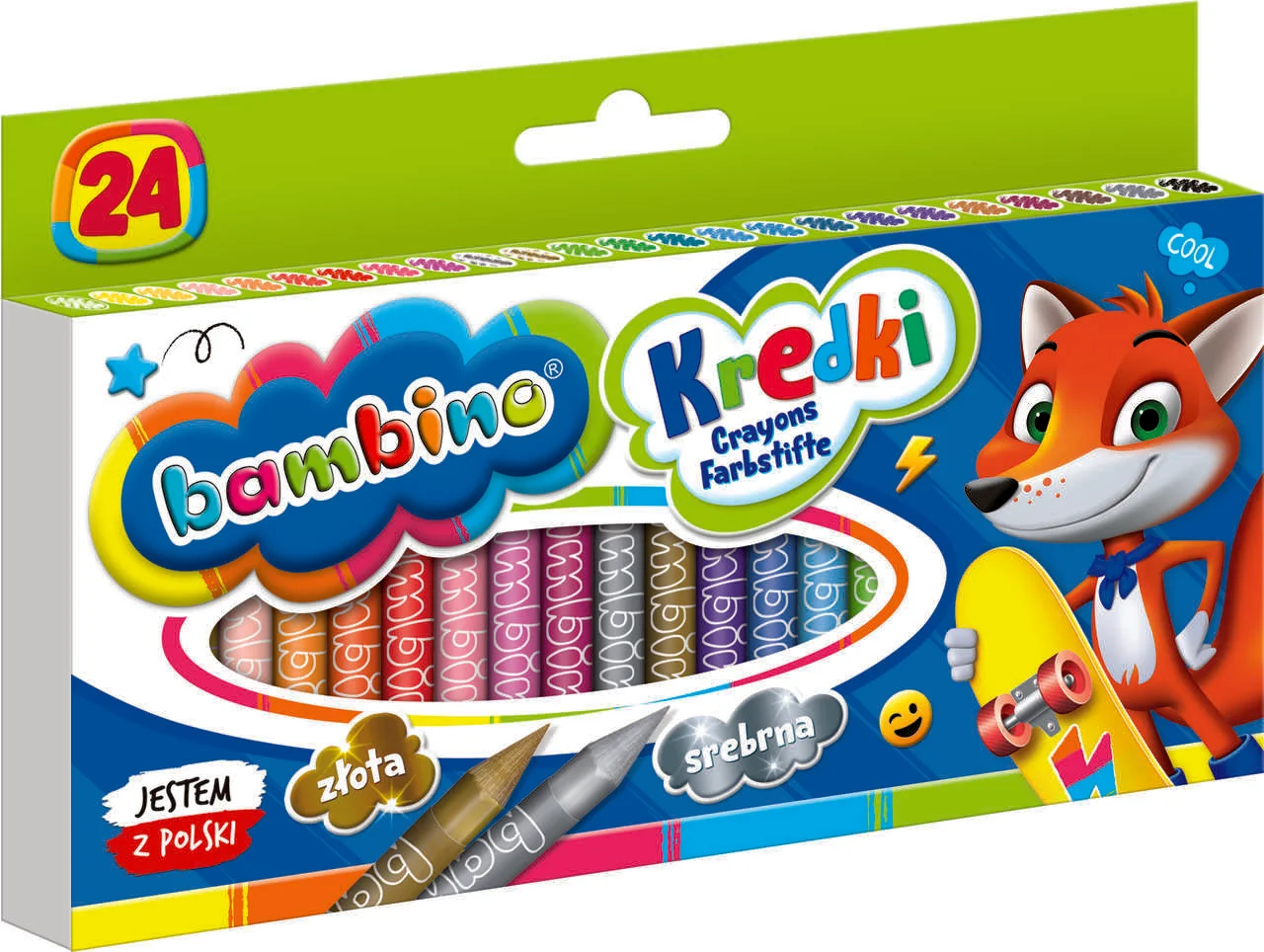 Voskové pastelky Bambino, 24 grafitových farieb