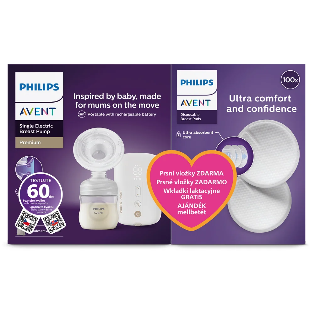 Philips AVENT Odsávačka materského mlieka elektrická nabíjacia SCF396/31+Darček 1 set