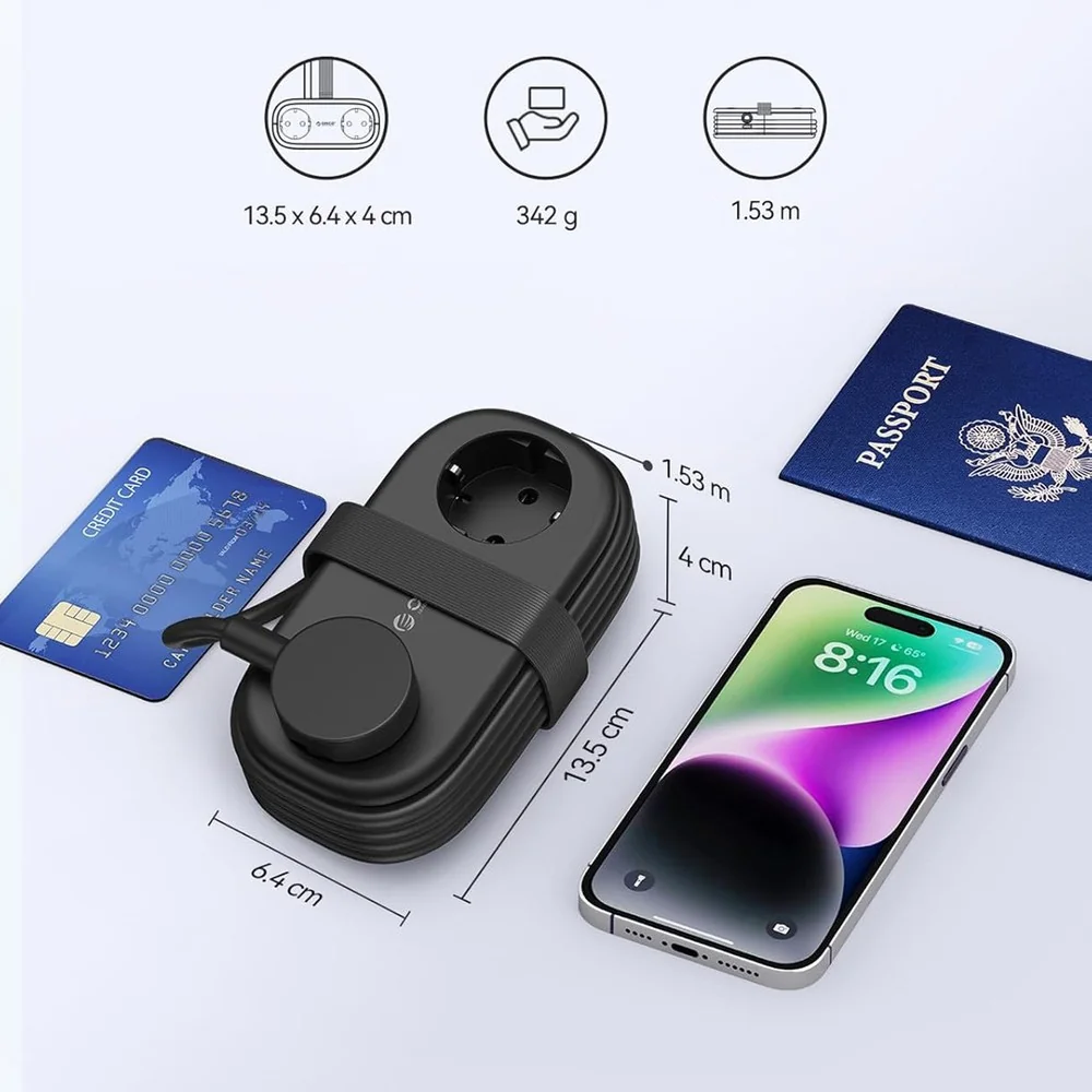 Orico AP3 predlžovačka 5in1 2x USB-A / 1x USB-C / 2x AC 20W, čierna