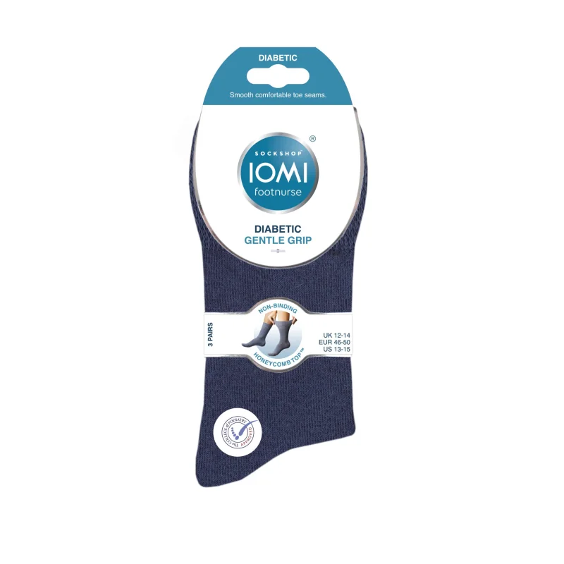 IOMI Gentle Grip pánske Diabetik ponožky TERA MODRO BORDOVÝ mix