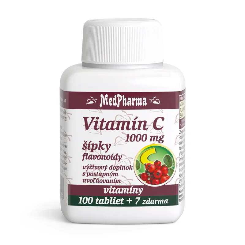 MedPharma VITAMÍN C 1000 mg so šípkami 1×107 tbl, výživový doplnok
