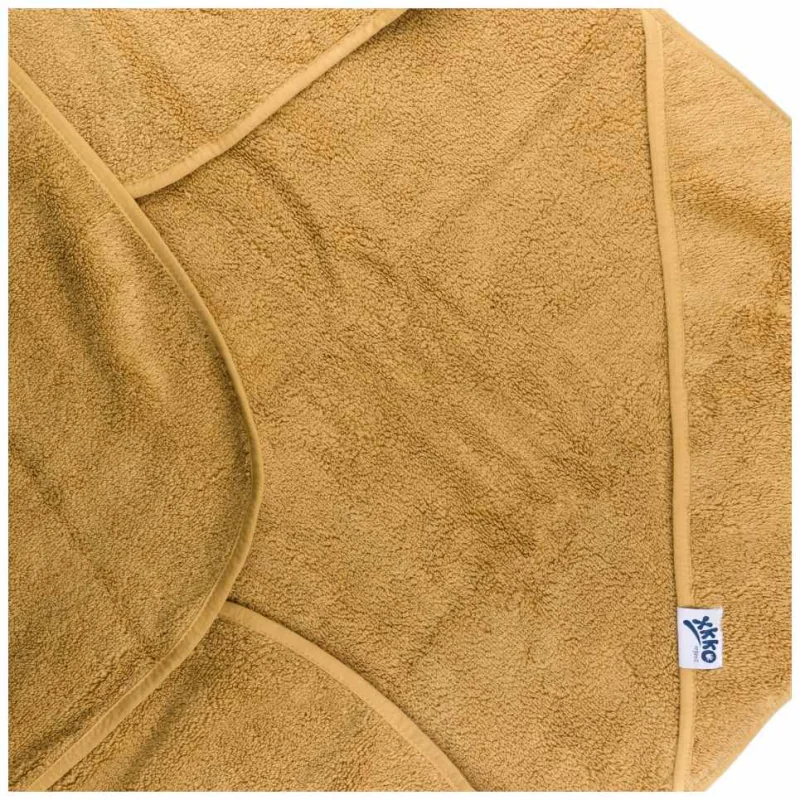 XKKO Organic BIO bavlnená froté osuška s kapucňou 90x90 Honey Mustard