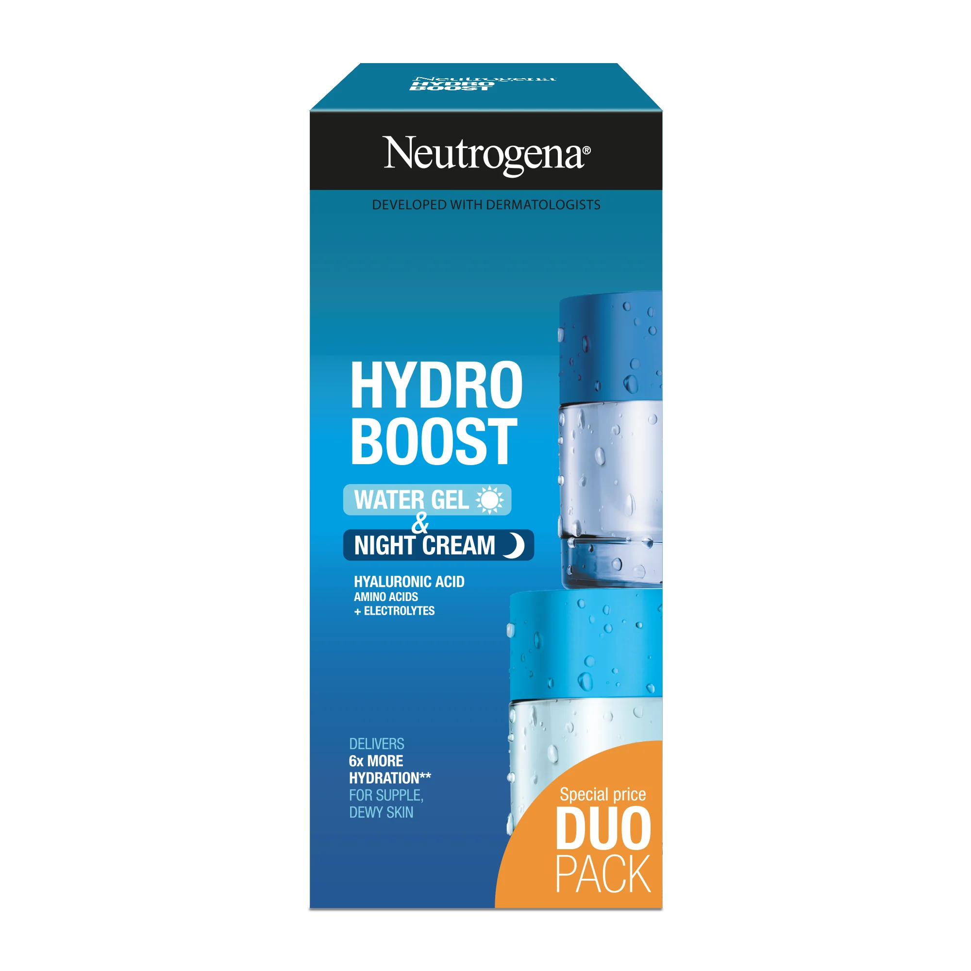 NEUTROGENA® Hydro Boost DUOPack hydratačný pleťový gél + nočný krém 2x50ml 2×50ml, hydratačný krém