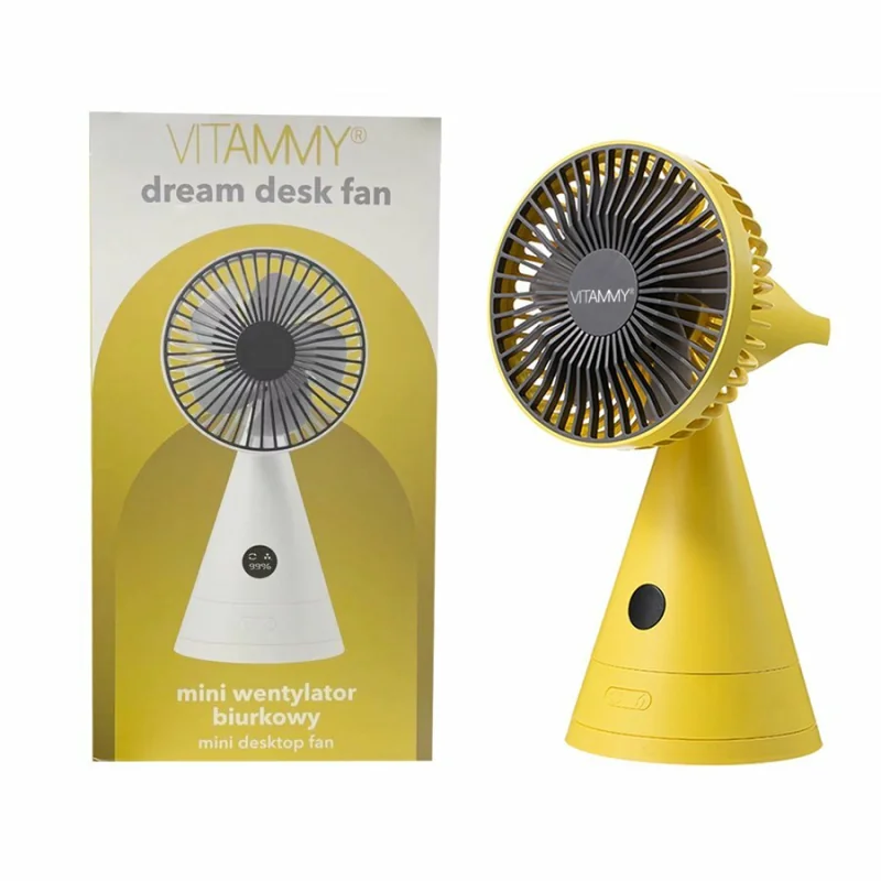 VITAMMY Dream USB-C mini stolný ventilátor, žltý
