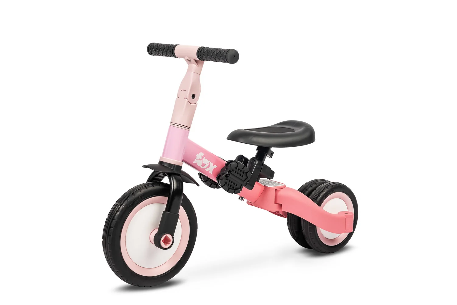 Multifunkčné detské odrážadlo a bicykel 4v1 Fox - ružové