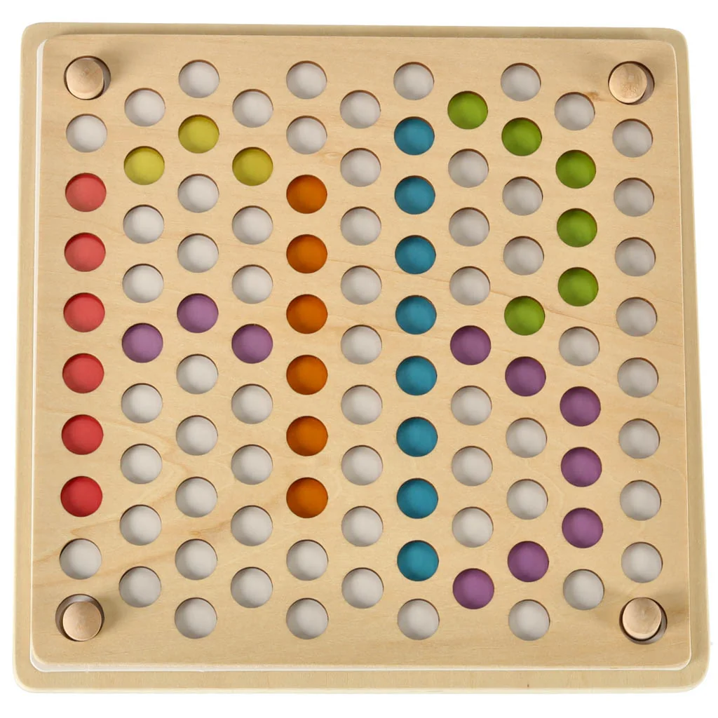 Drevená mozaika z guličiek 77 ks – Montessori