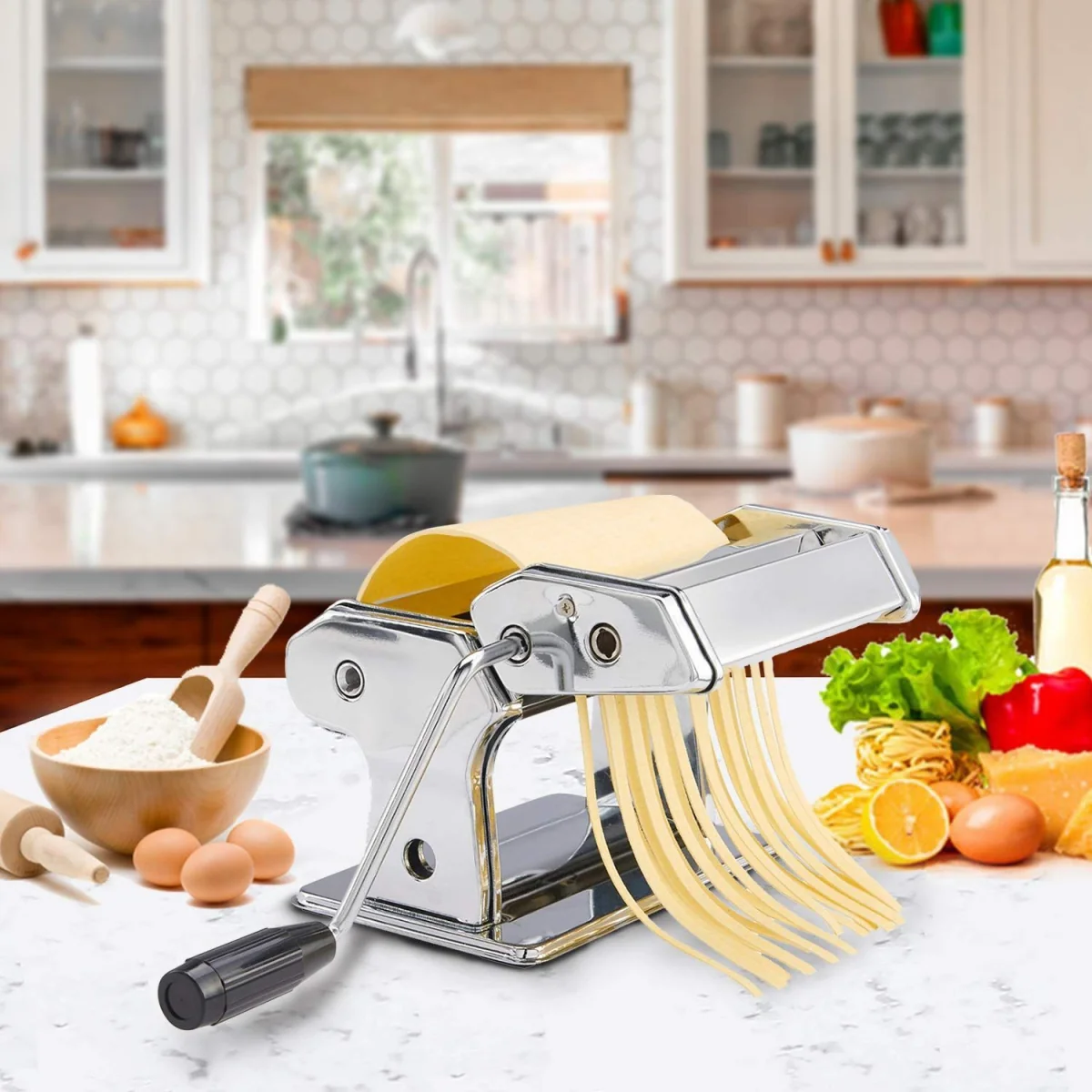 MG Pasta Machine strojček na cestoviny, strieborný
