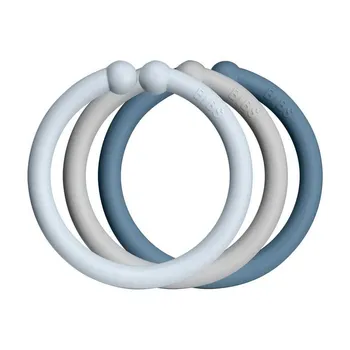 BIBS Loops krúžky  baby blue/cloud/petrol 1×12ks
