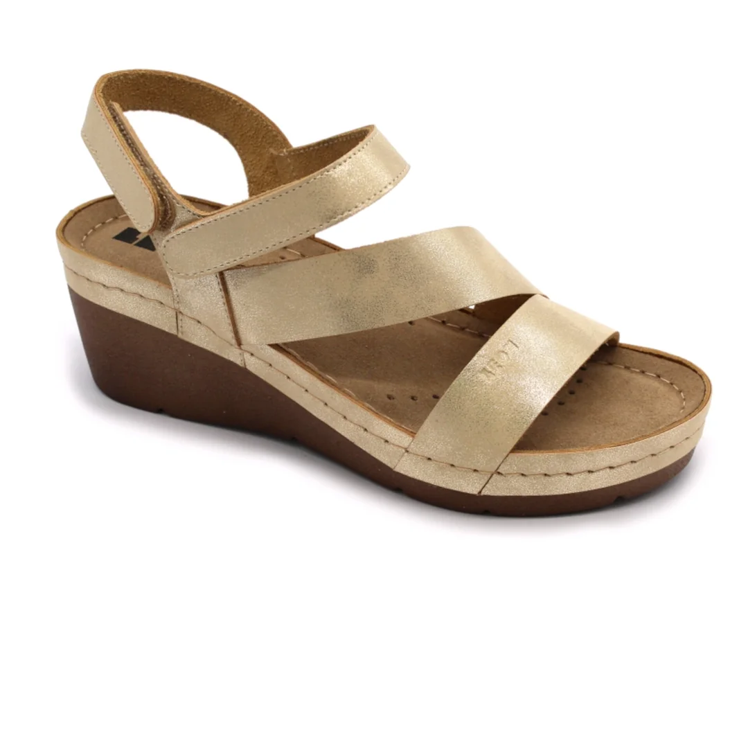 1120 Zdravotné celokožené sandále na platforme 40 - 25,5cm, hnedá, 6,5 cm