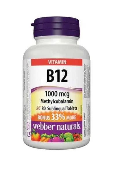 WEBBER NATURALS Vitamín B6+B12+Folic Acid 1×120 cps, výživový doplnok