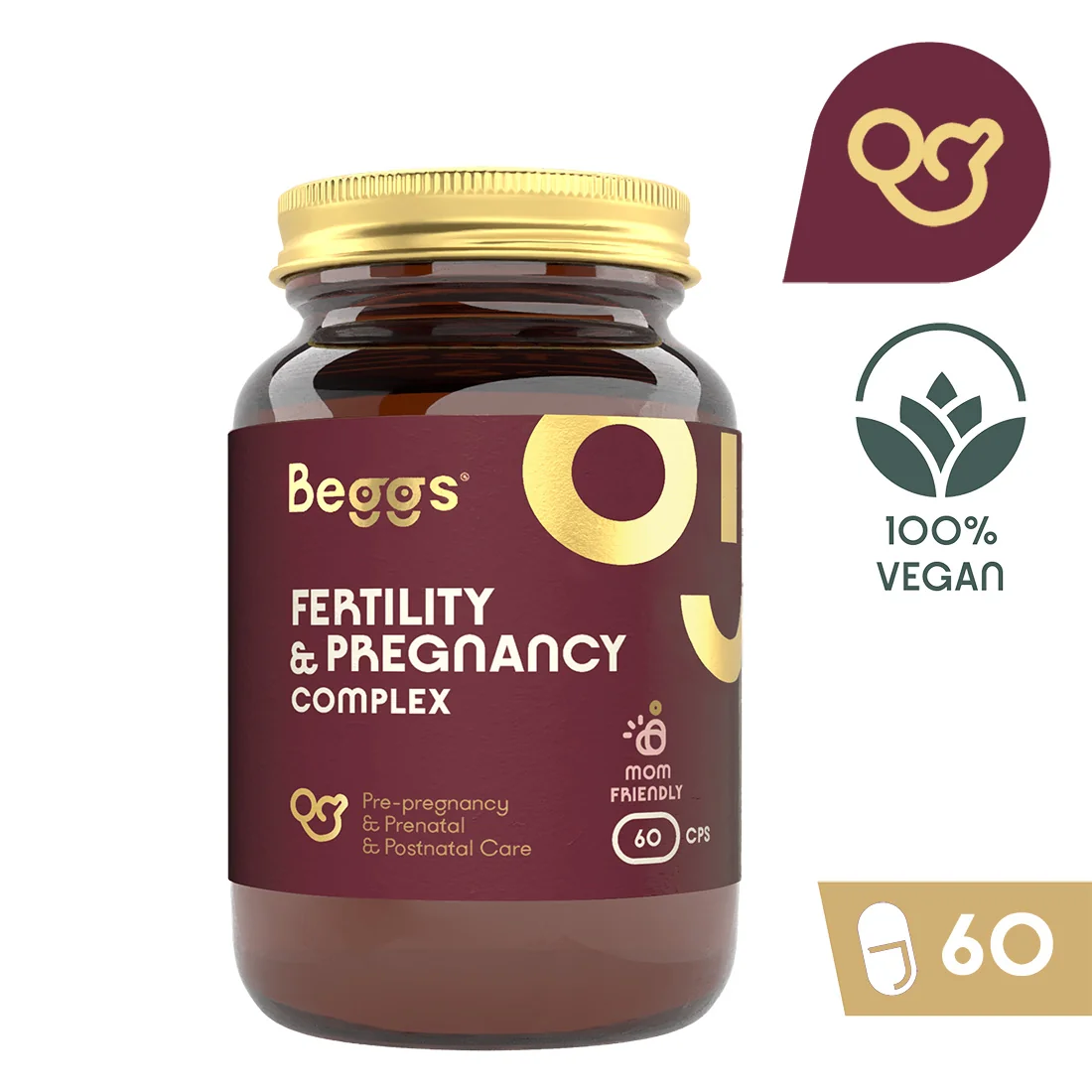 Beggs Fertility + Pregnancy COMPLEX 60 cps 1×60 cps, výživový doplnok
