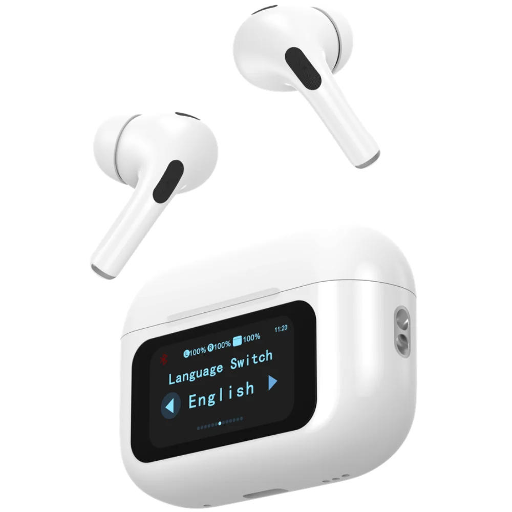 Slúchadla bezdrôtové do uší s mikrofónom Pro 3, Nabíjacím púzdrom, LED displejom, ANC, pre Apple, Android