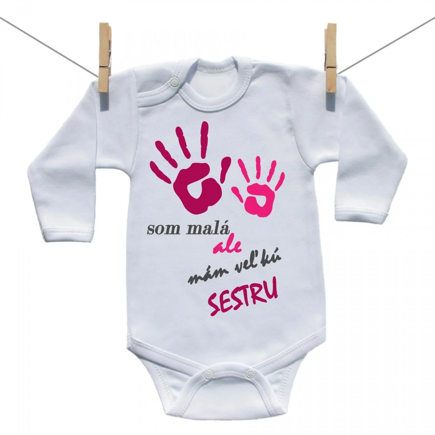Boodyy Body s dlhým rukávom Som malá ale mám veľkú sestru Veľkosť: 98