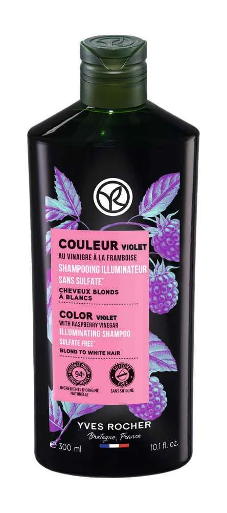 Yves Rocher Šampón neutralizujúci žlté tóny 1×300 ml, šampón na oživenie farby a lesku vlasov