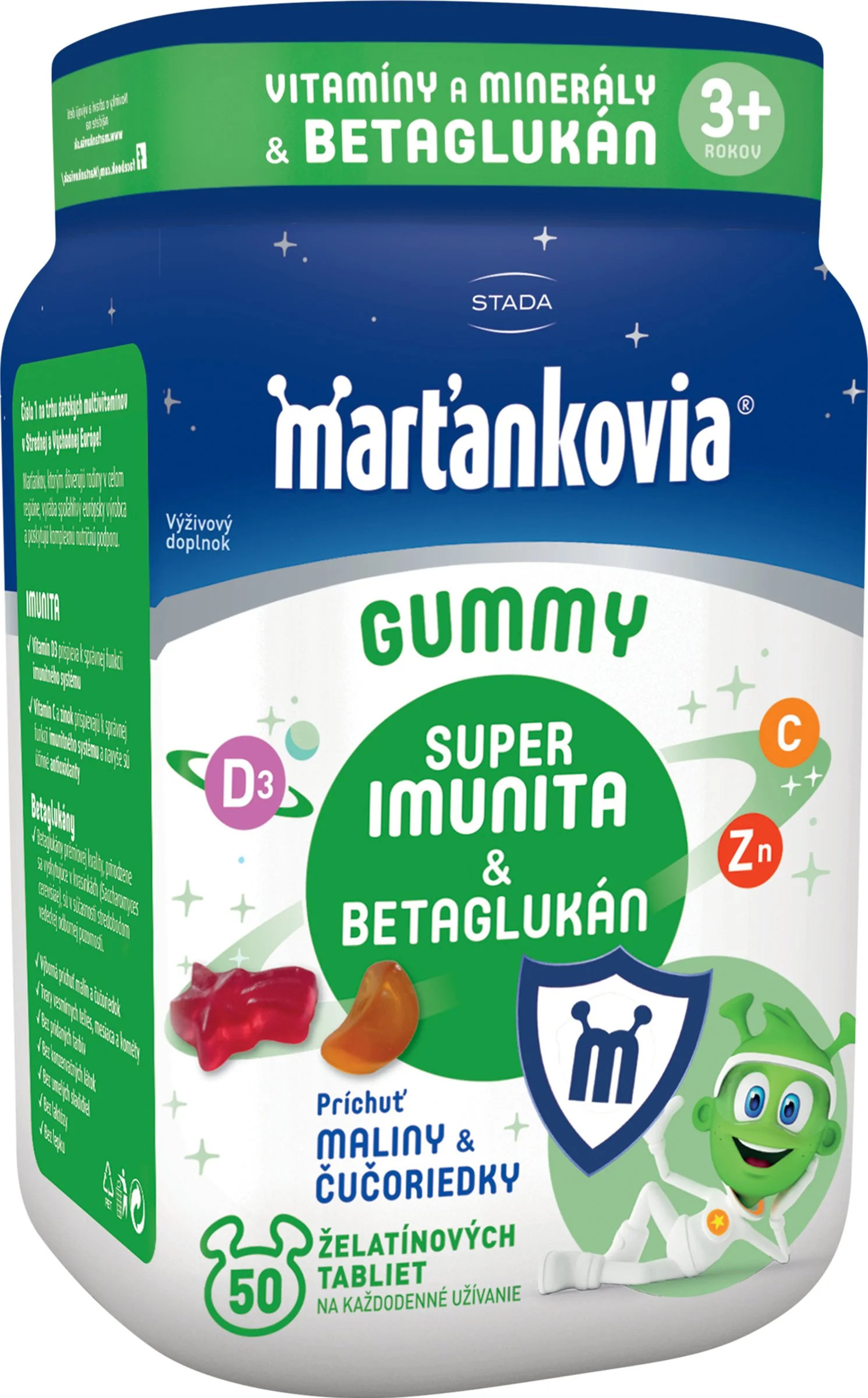 Marťankovia GUMMY Super Imunita & Betaglukán 1×50 ks, výživový doplnok