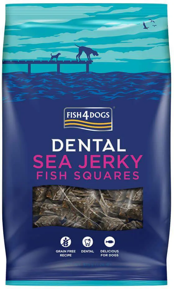 FISH4DOGS Dentálne pamlsky pre psy morská ryba - štvorčeky 575g 1×575 g, dentálne pamlsky pre psy