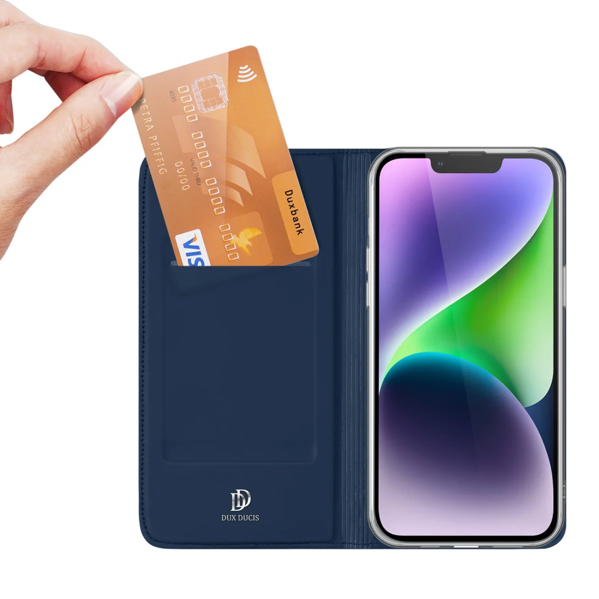 Dux Ducis Skin Pro knižkové puzdro na iPhone 15 Plus, modré
