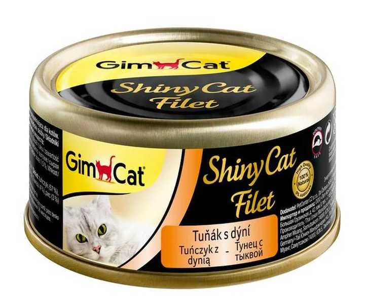 Shiny Cat Konzerva Filet Tuniak s tekvicou 1×70 g, konzerva na mačky