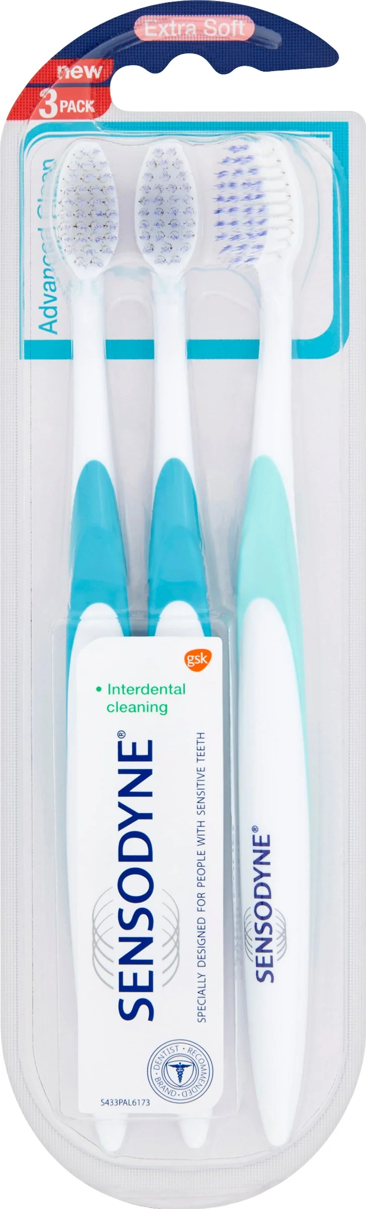 SENSODYNE Advanced Clean Triopack Extra Soft 1×3 ks, zubná kefka