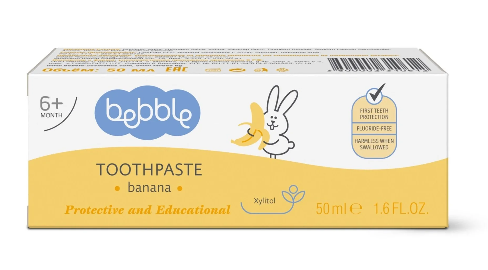 Detská zubná pasta banán Bebble 50 ml