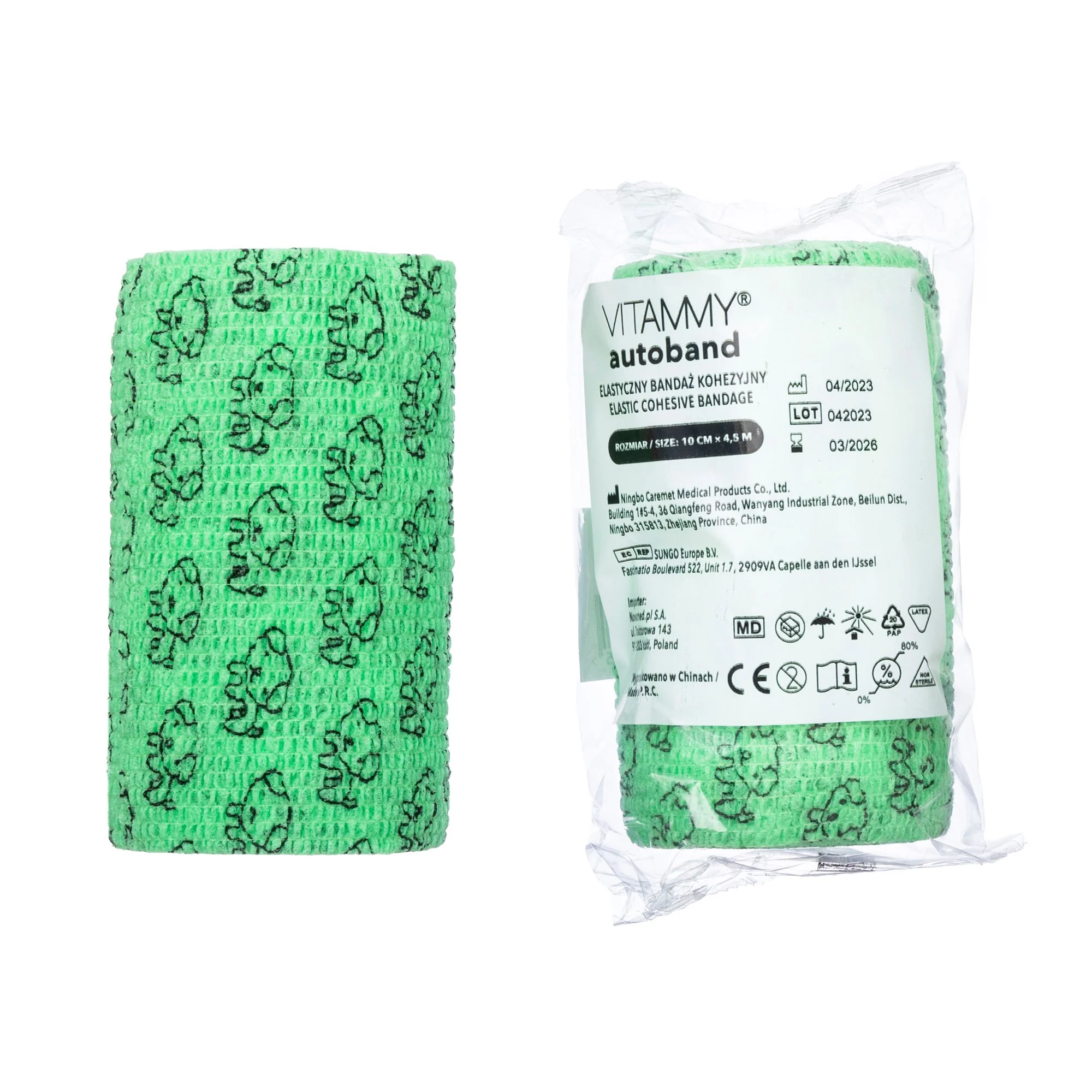 VITAMMY Autoband samolepiaca bandáž s potlačou mačky zelená 10 cm x 450 cm