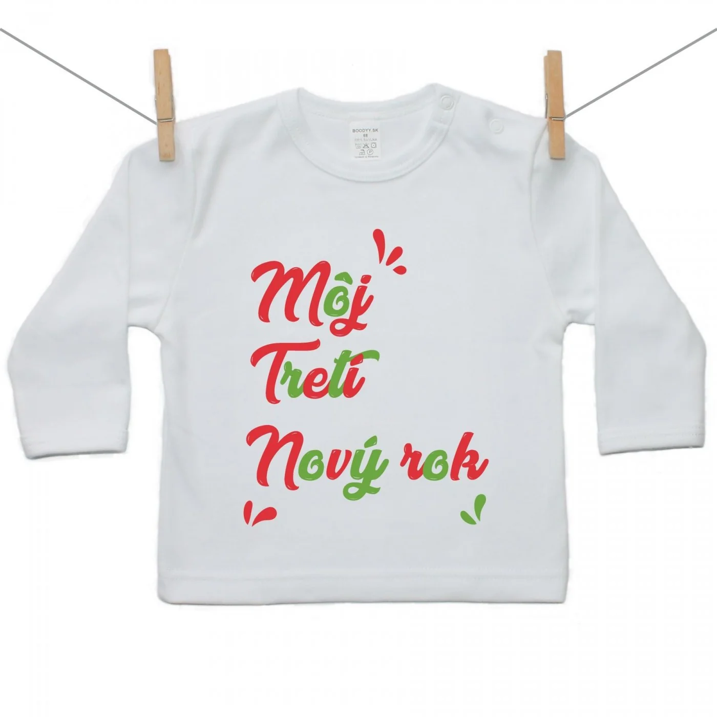 Boodyy Tričko s dlhým rukávom Môj tretí Nový rok Veľkosť: 122