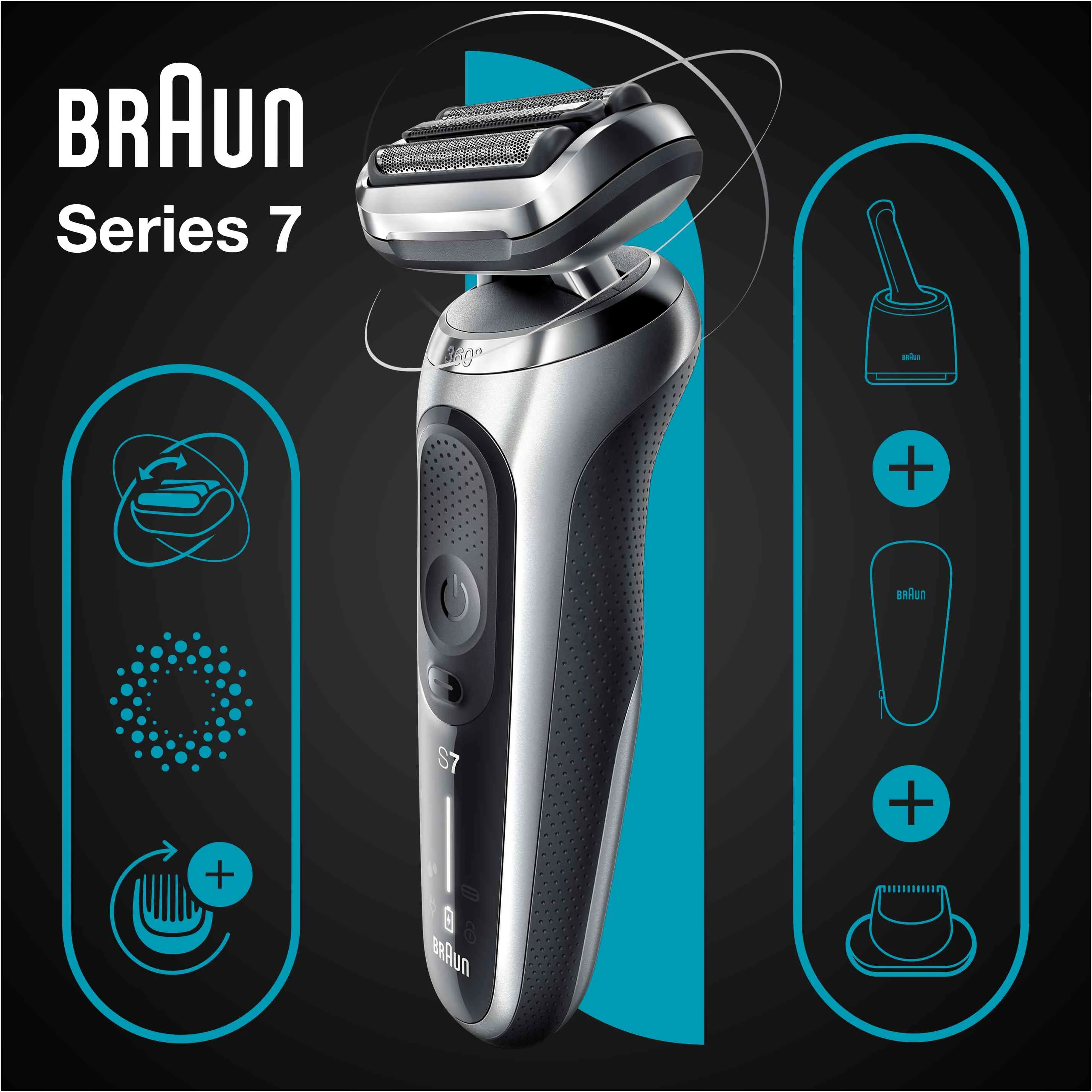 BRAUN Series 7 71-S7200cc Silver 1×1 ks, Holiaci strojček