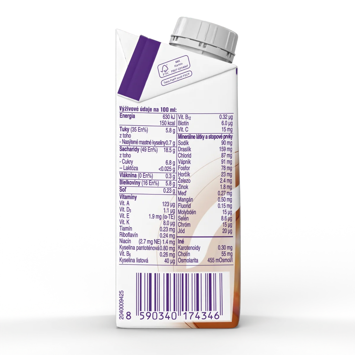 Nutridrink s čokoládovou príchuťou 4x200 ml, nápoj na medicínske účely