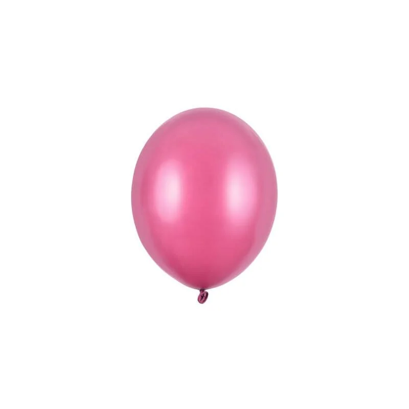 PartyDeco Balóny metalické tmavoružové 12cm 100ks