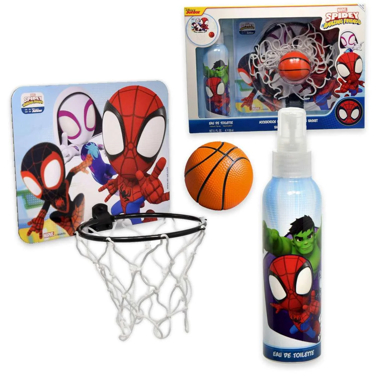 EP LINE SPIDERMAN toaletná voda 150ML + Basketbalový kôš a lopta 1×150ml, toaletná voda pre deti s basketbalovým košom a loptičkou