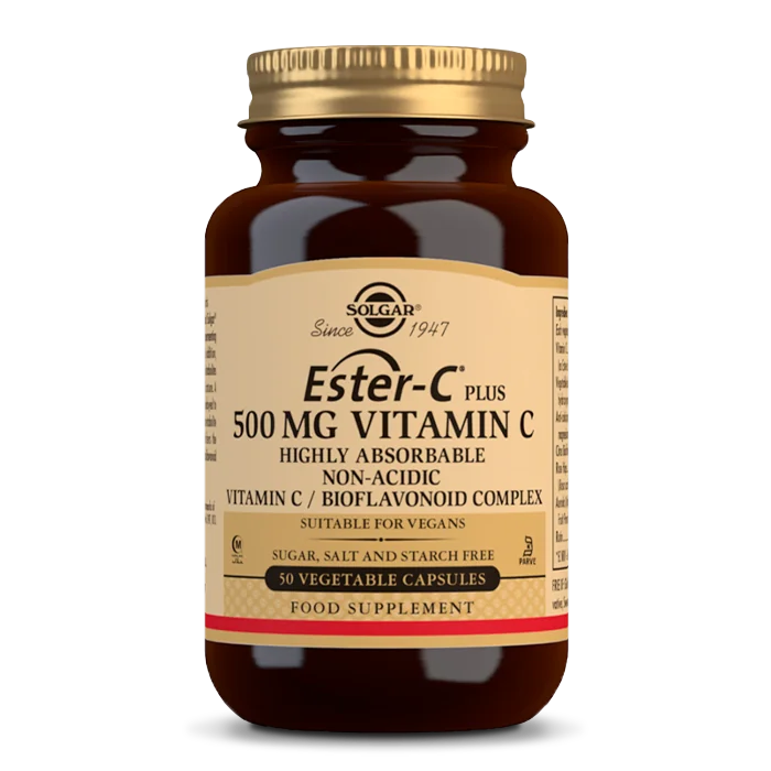 Solgar Ester-C plus 500 mg Nekyslý vitamín C s komplexom bioflavonoidov 50 kapsúl 1×50 cps, výživový doplnok