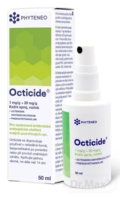 Octicide 1 mg/g + 20 mg/g dermálny roztokový sprej