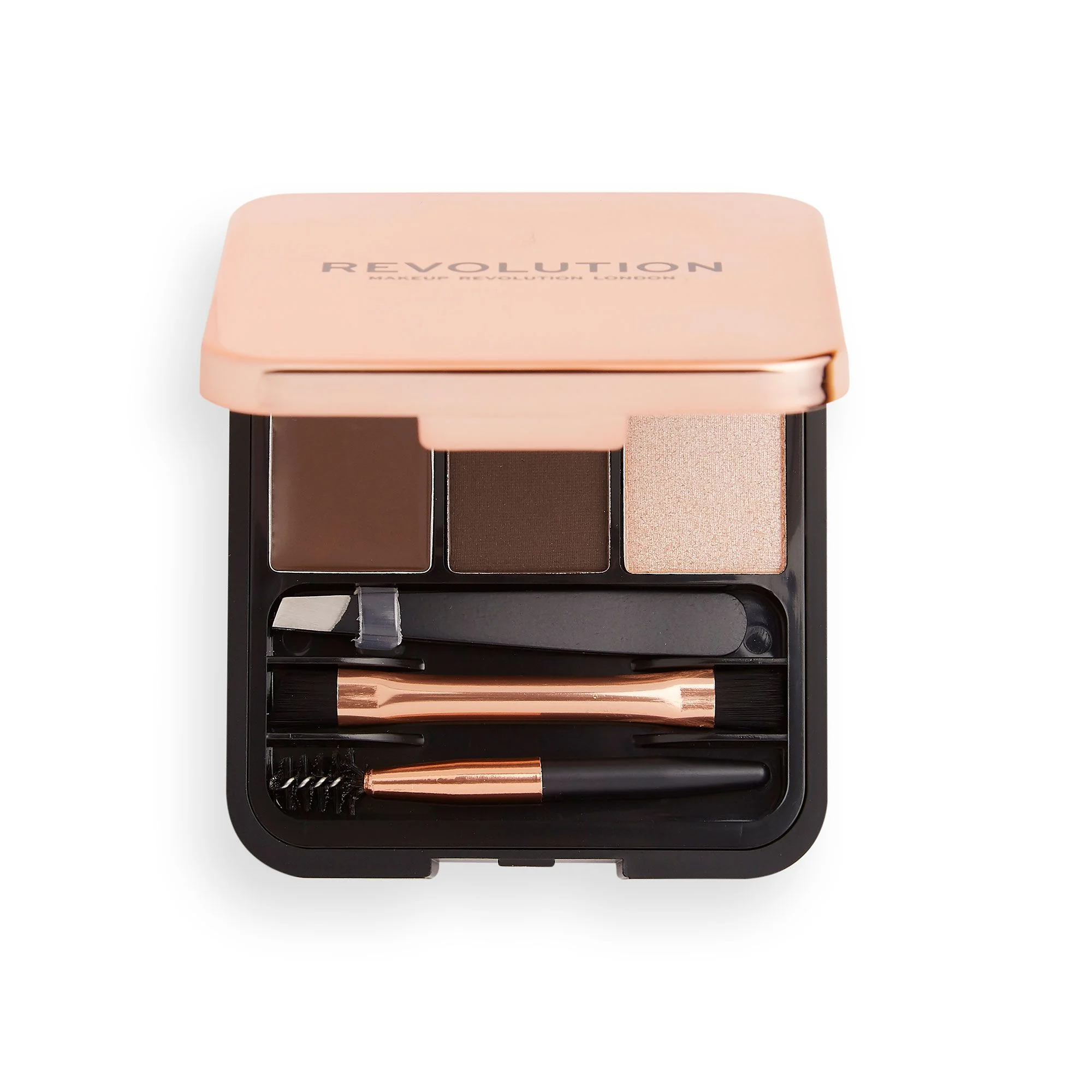 Revolution Brow Sculpt Kit Dark súprava na úpravu obočia 1×1 ks, mini paletka