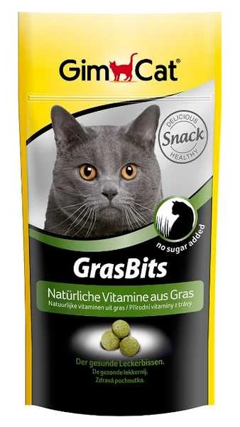 Gimcat Gras Bits Tablety s Mačacou Trávou 1×40 g, maškrta pre mačky