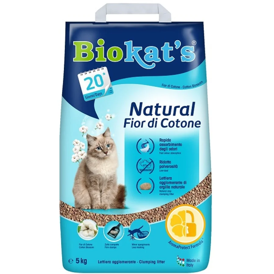 Biokats Podstielka Natural Cotton Blossom 5kg 1×5 kg, podstielka pre mačky