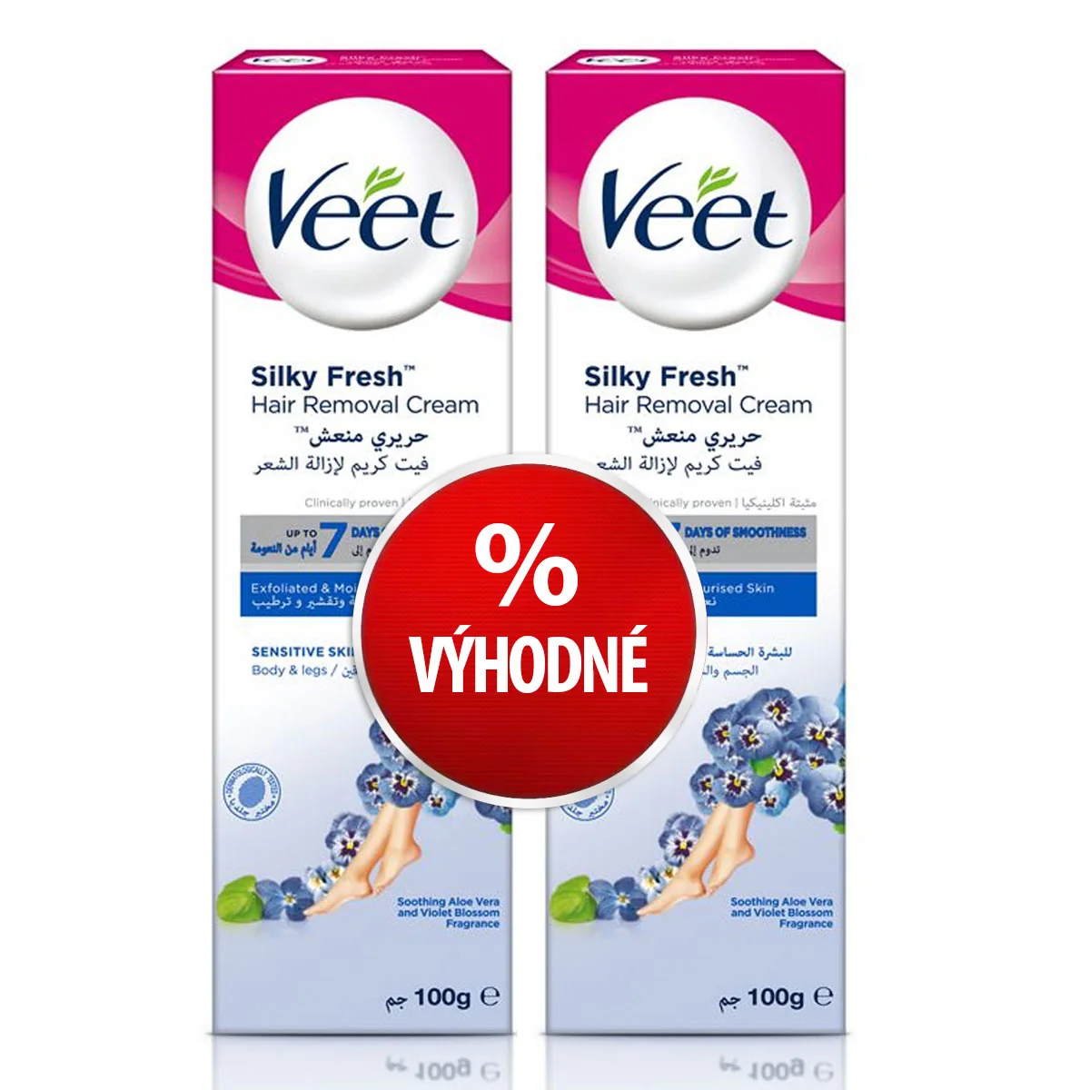 VEET SET 2ks depilačný krém 100ml – citlivá pokožka depilačný krém, 2x100ml