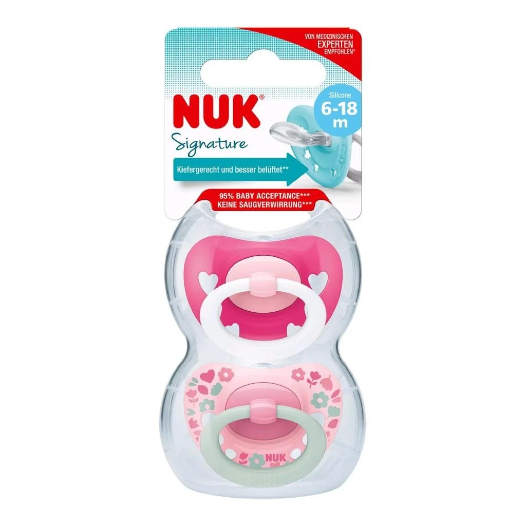 Dojčenský cumlík NUK Signature 6-18m 2ks dievča, vel. 6-18 m