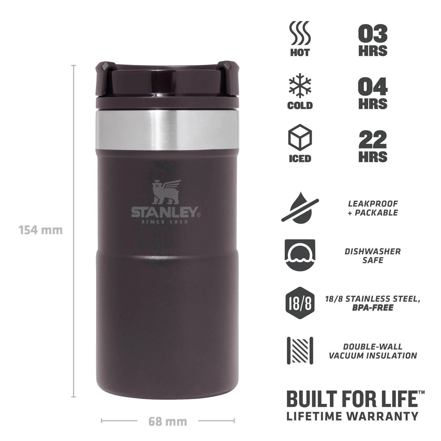 Stanley NeverLeak cestovný hrnček 0.25L, matná čierna