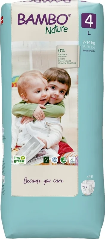 BAMBO Nature Plienky jednorazové 4 L (7-14 kg) 48 ks 1×48 ks