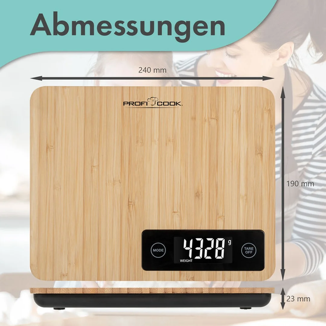 ProfiCook KW 1271 bambusová kuchynská váha 5 kg